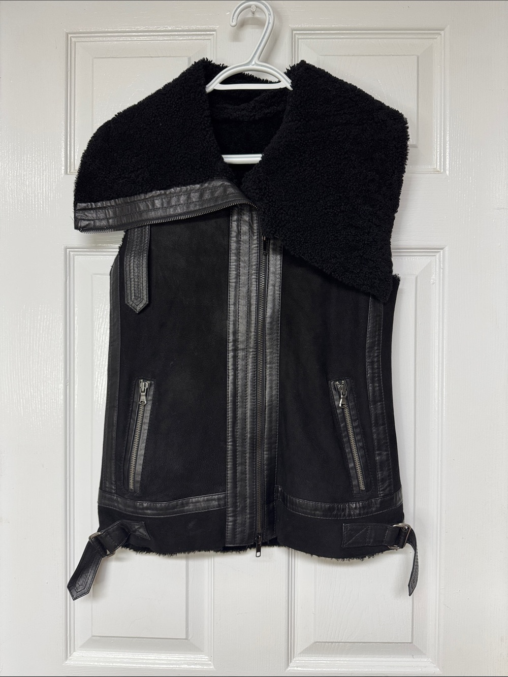 Haute Hippie Black Leather-Look Vest with Label